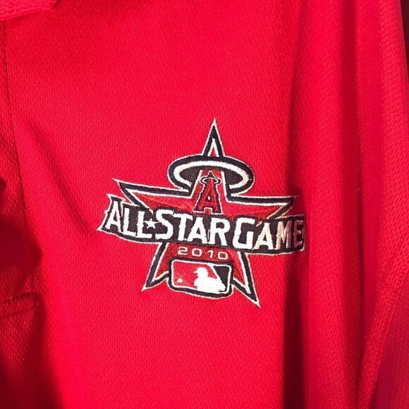 Vintage Retro MLB Los Angeles Angels Red Polo Button Up Short Sleeve Shirt XL - Picture 3 of 5